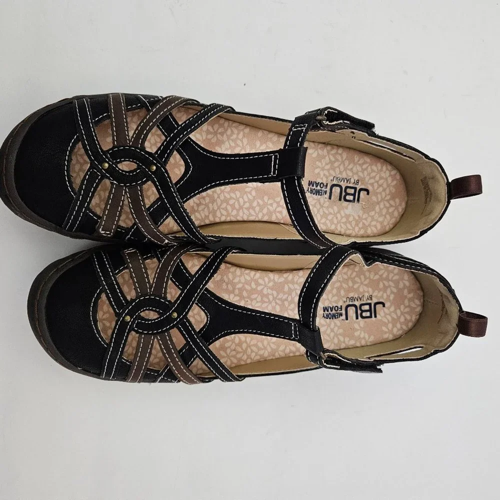 Mary Jane Women's Black & Brown Closed-Toe Sandals - Casual Everyday